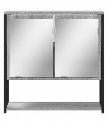 vidaXL Bathroom Mirror Cabinet Grey Sonoma 60x16x60 cm Engineered Wood