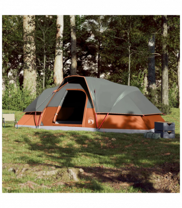 vidaXL Family Tent Dome 9-Person Orange Waterproof