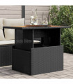 vidaXL Garden Table Black 100x55x73 cm Poly Rattan and Acacia Wood