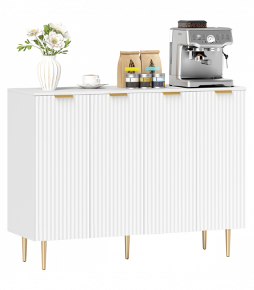 HOMCOM Sideboard Buffet Cabinet with Adjustable Shelves, White