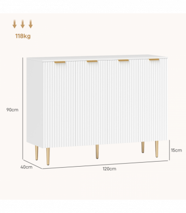 HOMCOM Sideboard Buffet Cabinet with Adjustable Shelves, White