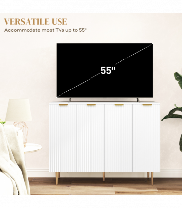 HOMCOM Sideboard Buffet Cabinet with Adjustable Shelves, White