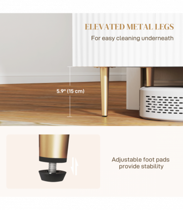 HOMCOM Sideboard Buffet Cabinet with Adjustable Shelves, White