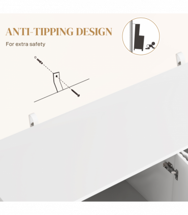 HOMCOM Sideboard Buffet Cabinet with Adjustable Shelves, White