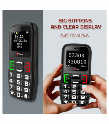 TTfone TT220 Big Button Mobile with USB Cable, Vodafone Pay As You Go