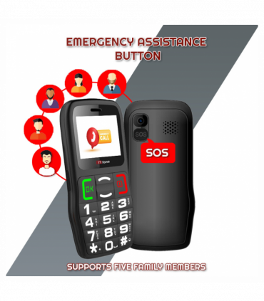 TTfone TT220 Big Button Mobile with USB Cable, Vodafone Pay As You Go