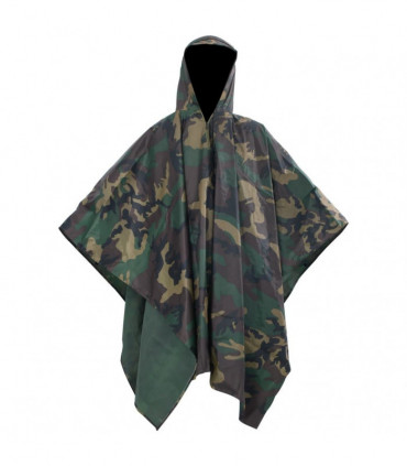 Waterproof Army Rain Poncho for Camping/Hiking Camouflage