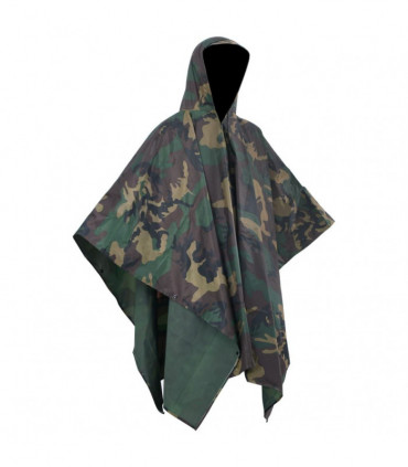 Waterproof Army Rain Poncho for Camping/Hiking Camouflage
