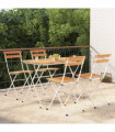 vidaXL 5 Piece Folding Bistro Set Solid Wood Acacia and Steel