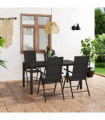 vidaXL 5 Piece Garden Dining Set Black