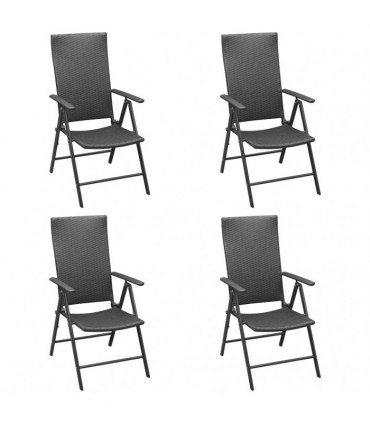 vidaXL 5 Piece Garden Dining Set Black