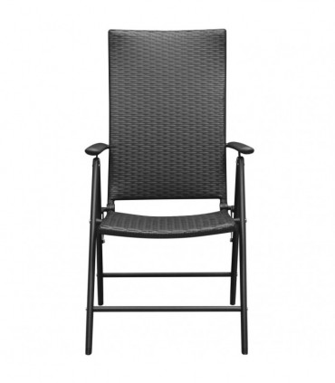 vidaXL 5 Piece Garden Dining Set Black