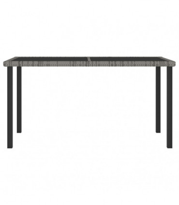 vidaXL 5 Piece Outdoor Dining Set Poly Rattan Grey