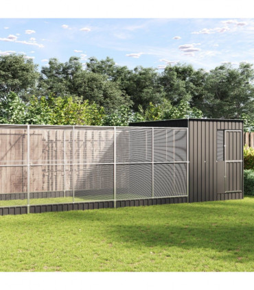 vidaXL Aviary with Extension Silver 1118x303x216 cm Steel