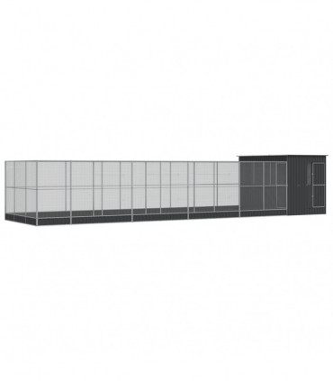 vidaXL Aviary with Extension Silver 1118x303x216 cm Steel