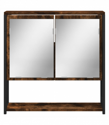 vidaXL Bathroom Mirror Cabinet Smoked Oak 60x16x60 cm Engineered Wood