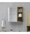 vidaXL Bathroom Mirror Cabinet Sonoma Oak 62.5x20.5x64 cm Engineered Wood