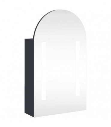 vidaXL Bathroom Mirror Cabinet with LED Light Arched Grey 42x13x70 cm