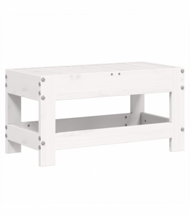 vidaXL Garden Footstool White 62x30x32 cm Solid Wood Pine