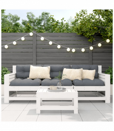 vidaXL Garden Footstool White 62x30x32 cm Solid Wood Pine