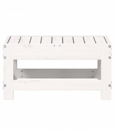 vidaXL Garden Footstool White 62x30x32 cm Solid Wood Pine
