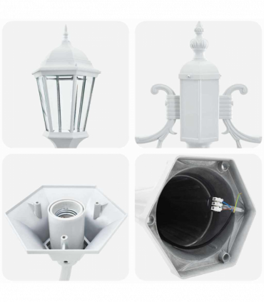 vidaXL Garden Light White 235 cm Aluminium