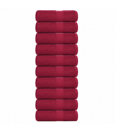 vidaXL Guest Towels 10 pcs Bordeaux 30x50 cm 360 gsm 100% Cotton