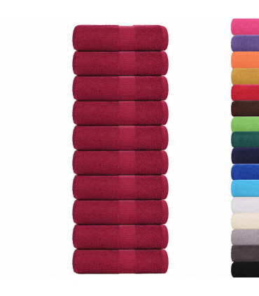 vidaXL Guest Towels 10 pcs Bordeaux 30x50 cm 360 gsm 100% Cotton