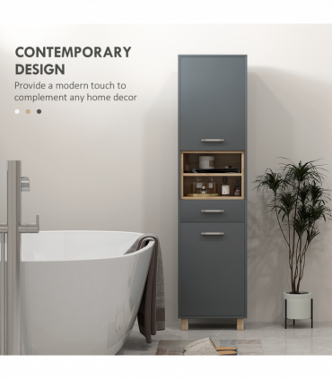 HOMCOM Bathroom Storage Unit with Open Shelves and Drawer