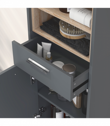 HOMCOM Bathroom Storage Unit with Open Shelves and Drawer