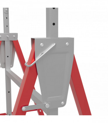 HOMCOM Set Of 2 Steel Saw Horses Telescopic Builders Work Bench Folding Red