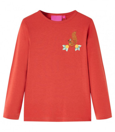 Kids' T-shirt with Long Sleeves Burnt Red 140