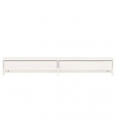 Monitor Stand White 100x27x15 cm Solid Wood Pine