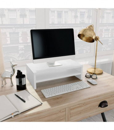 Monitor Stand White 42x24x13 cm Chipboard
