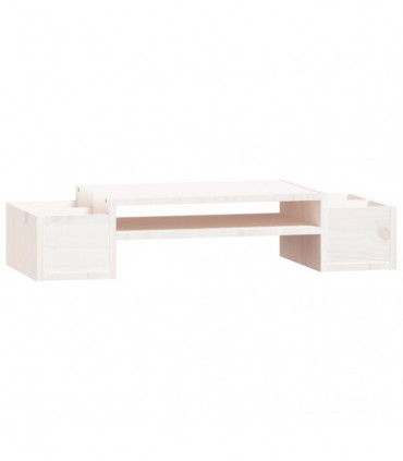 Monitor Stand White 70x27.5x15 cm Solid Wood Pine