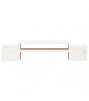 Monitor Stand White 70x27.5x15 cm Solid Wood Pine