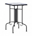 Mosaic Side Table Blue and White Ceramic