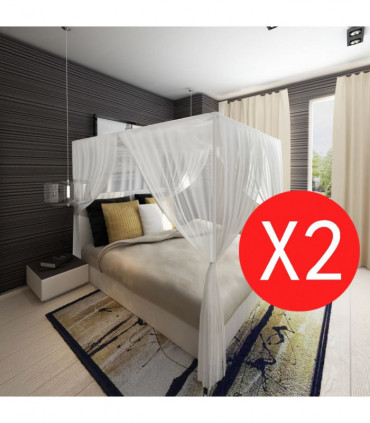 Mosquito Net Bed Net Set Square 3 Openings 2 pcs