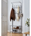 Multi Purpose Stand 18 Hooks For Clothes Shoes Hats Bags - Grey