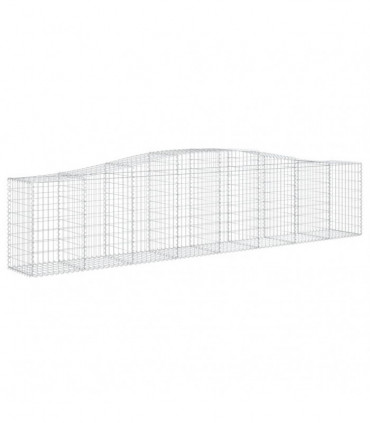 vidaXL Arched Gabion Baskets 4 pcs 400x50x80/100 cm Galvanised Iron