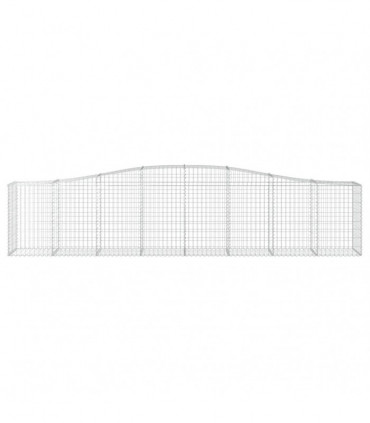 vidaXL Arched Gabion Baskets 4 pcs 400x50x80/100 cm Galvanised Iron