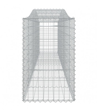 vidaXL Arched Gabion Baskets 4 pcs 400x50x80/100 cm Galvanised Iron