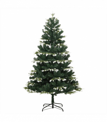 vidaXL Artificial Hinged Christmas Tree with Flocked Snow 180 cm