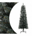 vidaXL Artificial Slim Christmas Tree with Stand Green 120 cm PVC