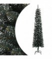 vidaXL Artificial Slim Christmas Tree with Stand Green 240 cm PVC