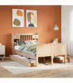vidaXL Bookcase Bed without Mattress 135x190 cm Double Solid Wood Pine