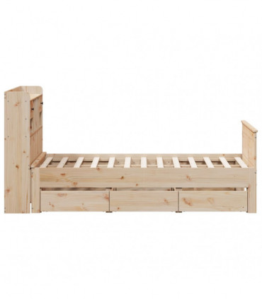 vidaXL Bookcase Bed without Mattress 135x190 cm Double Solid Wood Pine