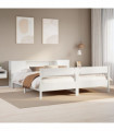 vidaXL Bookcase Bed without Mattress White 180x200 cm Super King Solid Wood Pine
