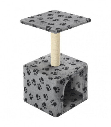 vidaXL Cat Tree with Sisal Scratching Post 55 cm Grey Paw Print