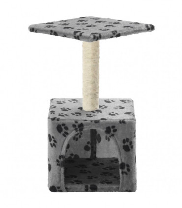 vidaXL Cat Tree with Sisal Scratching Post 55 cm Grey Paw Print